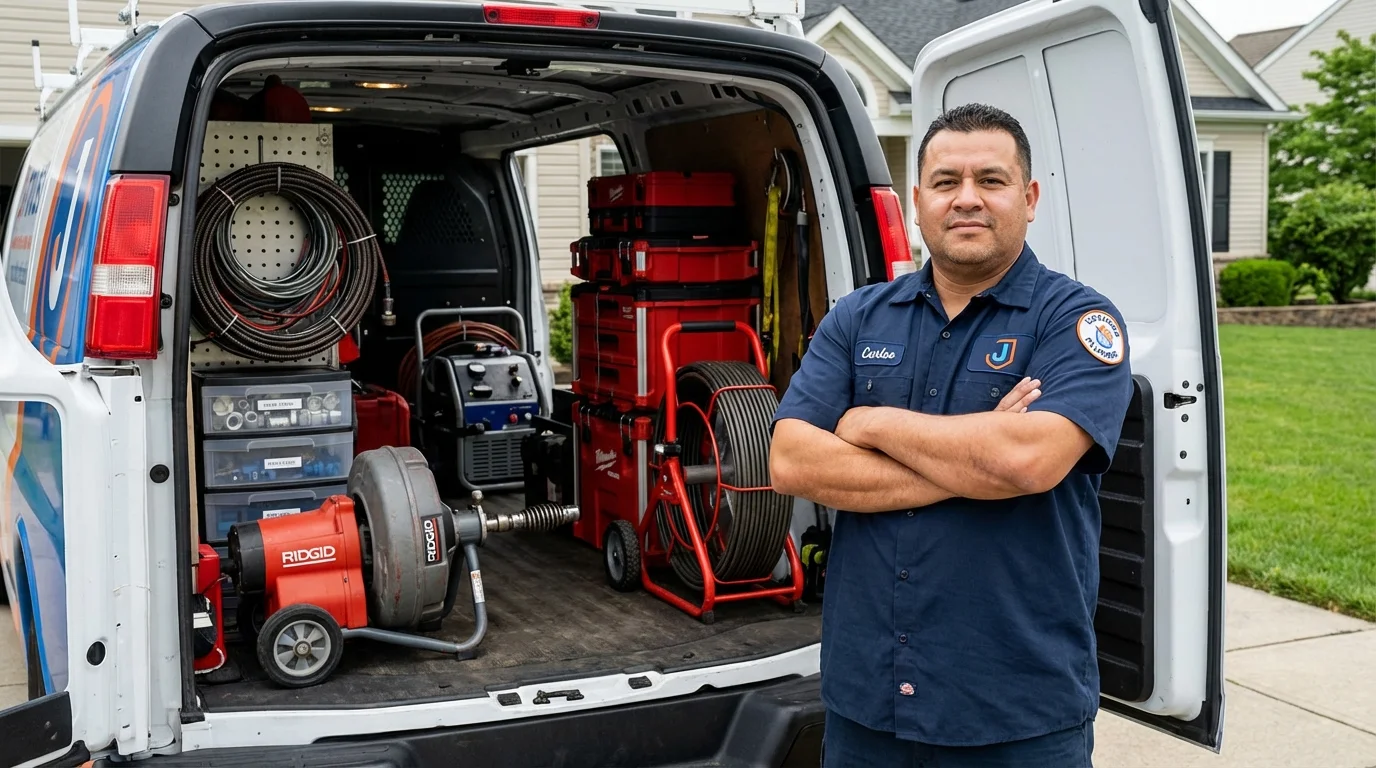 Professional drain cleaning equipment and Johns Plumbing LLC plumber in Morgan City